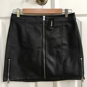 Black Leather Skirt by Express